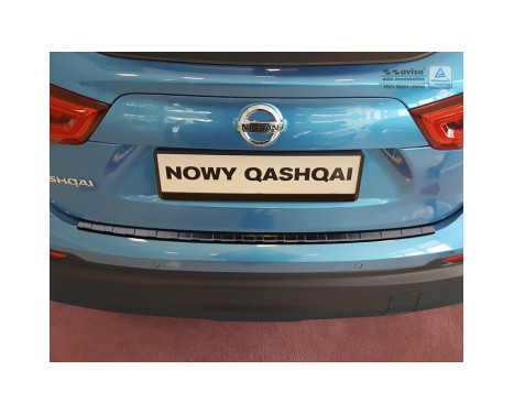 Black stainless steel rear bumper protector Nissan Qashqai II Facelift 2017- 'Ribs', Image 3
