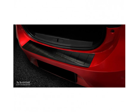 Black stainless steel rear bumper protector Opel Corsa F HB 5-door GS-Line 2019- 'Ribs'