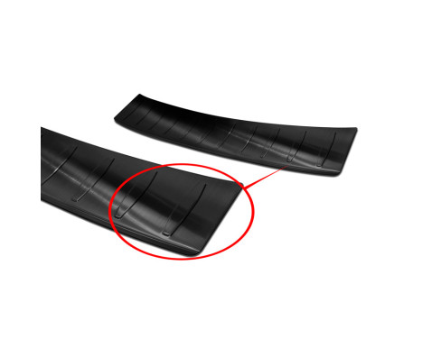 Black stainless steel rear bumper protector Opel Corsa F HB 5-door GS-Line 2019- 'Ribs', Image 5