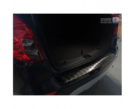 Black stainless steel rear bumper protector Opel Mokka X 2016- 'Ribs'