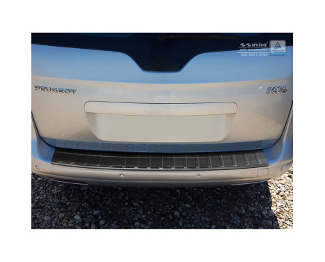 Black stainless steel rear bumper protector Peugeot 5008 2009-2016 'Ribs', Image 2