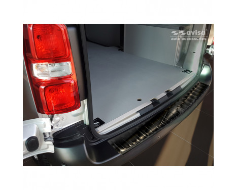 Black stainless steel rear bumper protector Peugeot Expert III & Citroen Jumpy III 2016- 'Ribs'