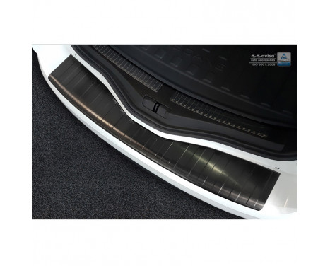Black stainless steel rear bumper protector Renault Megane IV Grandtour 2016- 'Ribs', Image 2