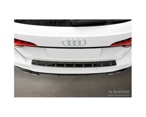 Black stainless steel rear bumper protector suitable for Audi A4 Avant B9 (incl. S-Line) 2015-2019 & Facelift 20, Image 2