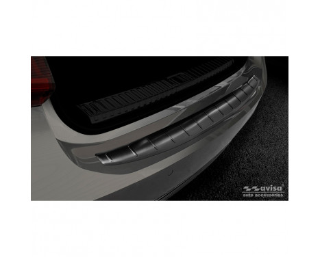 Black stainless steel rear bumper protector suitable for Audi A7 (C8) Sportback 2018 'Ribs'