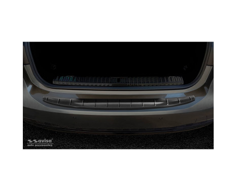 Black stainless steel rear bumper protector suitable for Audi A7 (C8) Sportback 2018 'Ribs', Image 2