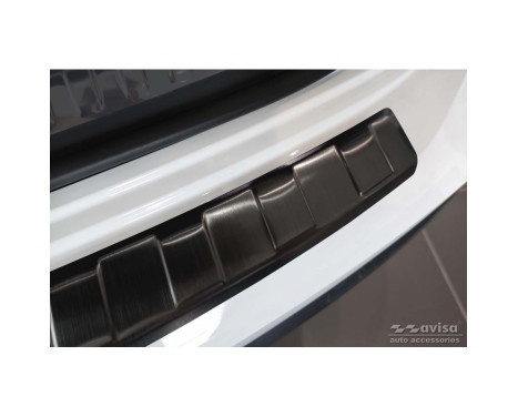 Black Stainless Steel Rear Bumper Protector suitable for Audi Q3 II 2019- 'Ribs', Image 4