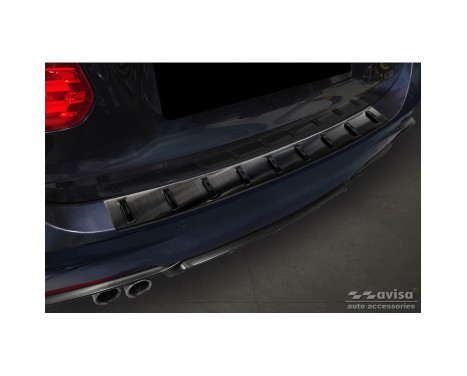 Black Stainless Steel Rear Bumper Protector suitable for BMW 3-Series (F31) Touring (incl. M-Package) 2012-2015 &