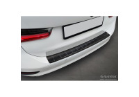 Black stainless steel rear bumper protector suitable for BMW 3-Series G21 Touring 2019-2022 'Ribs'