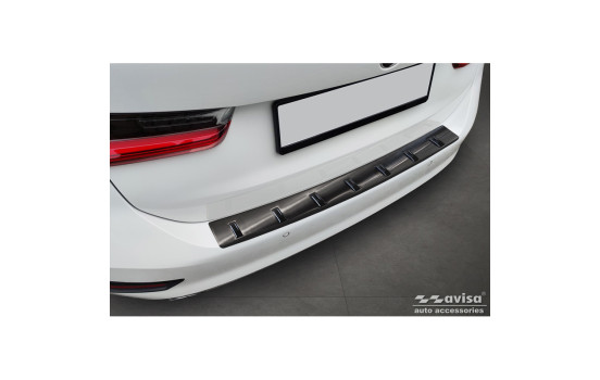 Black stainless steel rear bumper protector suitable for BMW 3 Series (G21) Touring 2019-2022 'STRONG EDITION'