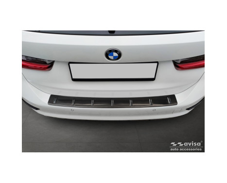 Black stainless steel rear bumper protector suitable for BMW 3 Series (G21) Touring 2019-2022 'STRONG EDITION', Image 2
