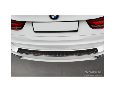 Black Stainless Steel Rear Bumper Protector suitable for BMW X5 F15 2013-2018 with M-Package 'Ribs', Image 3