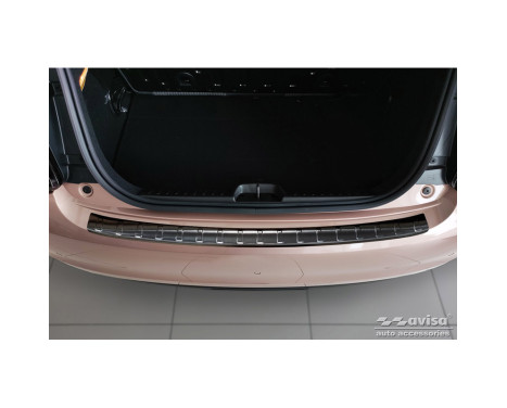 Black stainless steel rear bumper protector suitable for Fiat 500e Berlina 3-door 2020- 'Ribs', Image 3