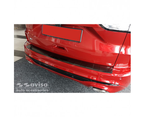 Black Stainless Steel Rear Bumper Protector suitable for Ford Kuga III ST-Line 2019- 'Ribs'