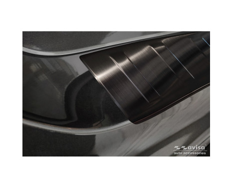 Black Stainless Steel Rear Bumper Protector suitable for Ford Mondeo V Hatchback/Sedan 2014-2019 & FL 2019- 'Rib, Image 4