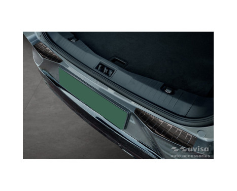 Black Stainless Steel Rear Bumper Protector suitable for Ford Mustang Mach-E 2020- 'Ribs' (2-Piece)