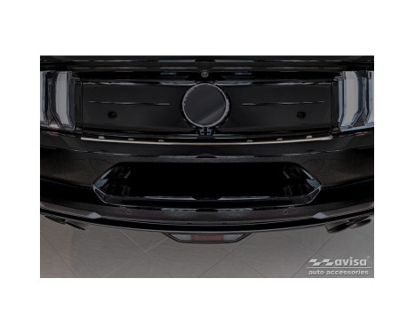 Black Stainless Steel Rear Bumper Protector suitable for Ford Mustang VI Coupé 2015-2017 & FL 2017- 'Ribs'