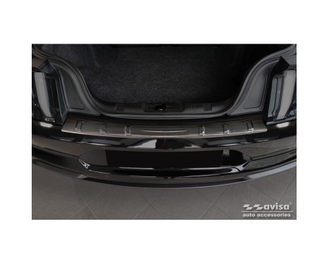 Black Stainless Steel Rear Bumper Protector suitable for Ford Mustang VI Coupé 2015-2017 & FL 2017- 'Ribs', Image 2