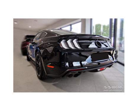 Black Stainless Steel Rear Bumper Protector suitable for Ford Mustang VI Coupé 2015-2017 & FL 2017- 'Ribs', Image 5