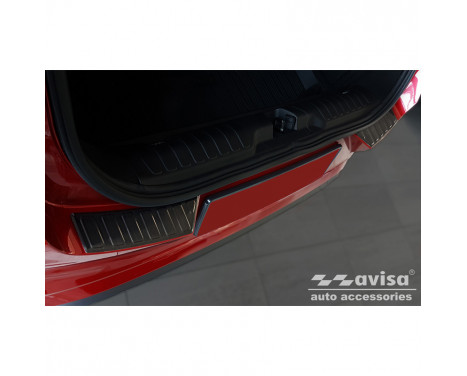 Black stainless steel Rear bumper protector suitable for Ford Puma 2019- 'Ribs' (2-piece)