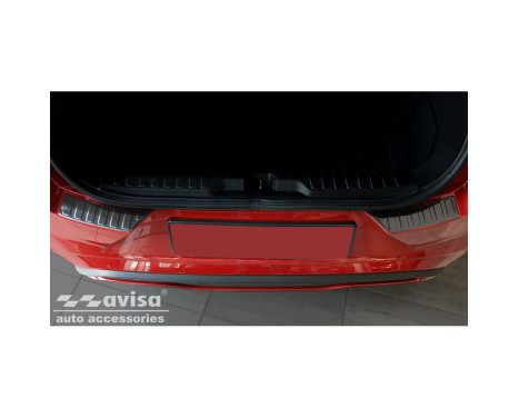 Black stainless steel Rear bumper protector suitable for Ford Puma 2019- 'Ribs' (2-piece), Image 2