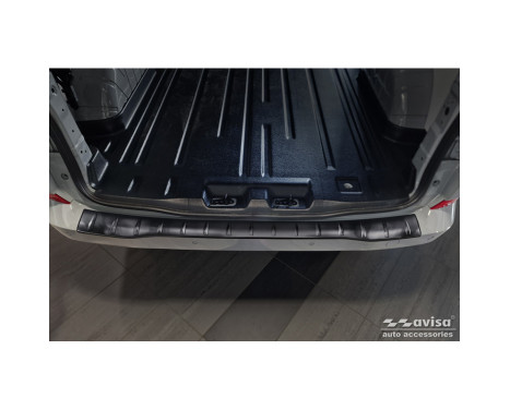Black stainless steel rear bumper protector suitable for Ford Transit Custom 2023 - 'Ribs', Image 4