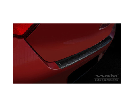 Black Stainless Steel Rear Bumper Protector suitable for Hyundai i10 HB 5-door 2019- 'Ribs'