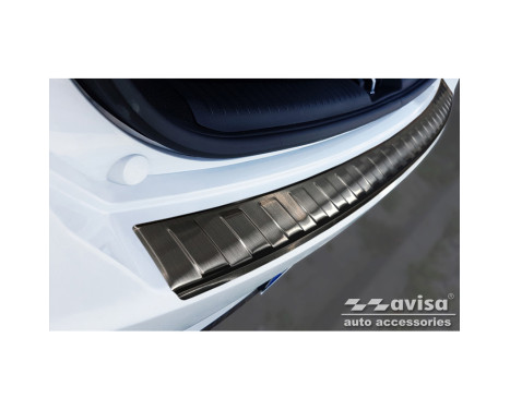 Black Stainless Steel Rear Bumper Protector suitable for Hyundai I30 5-door FL 2020- 'Ribs', Image 2