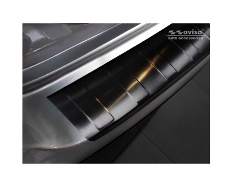 Black stainless steel rear bumper protector suitable for Hyundai Tucson FL 2018-'Ribs', Image 2