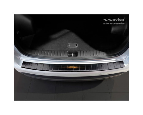 Black stainless steel rear bumper protector suitable for Hyundai Tucson FL 2018-'Ribs', Image 3