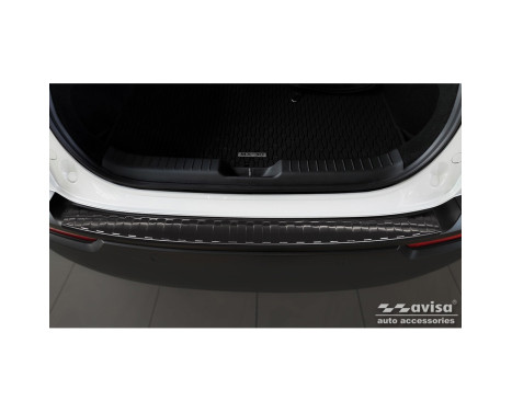 Black Stainless Steel Rear Bumper Protector suitable for Jaguar F-Pace 2016- 'Ribs', Image 2