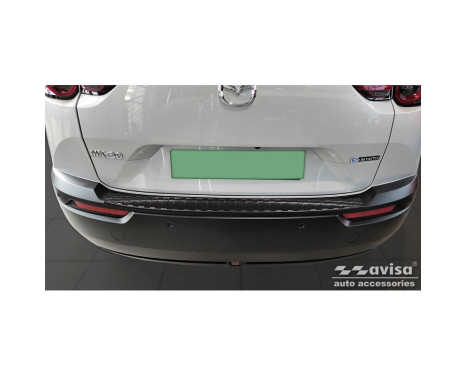 Black Stainless Steel Rear Bumper Protector suitable for Jaguar F-Pace 2016- 'Ribs', Image 3