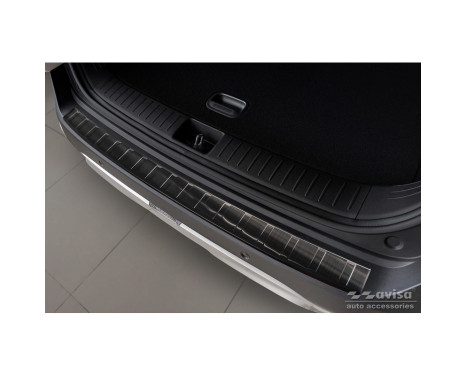 Black Stainless Steel Rear Bumper Protector suitable for Kia Sportage V 2021- 'Ribs'