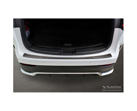 Black Stainless Steel Rear Bumper Protector suitable for Lexus NX II 2021- 'Lines', Image 2