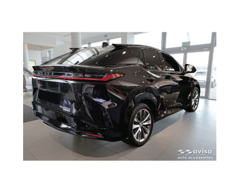 Black Stainless Steel Rear Bumper Protector suitable for Lexus RZ 2023 - 'Ribs', Image 6