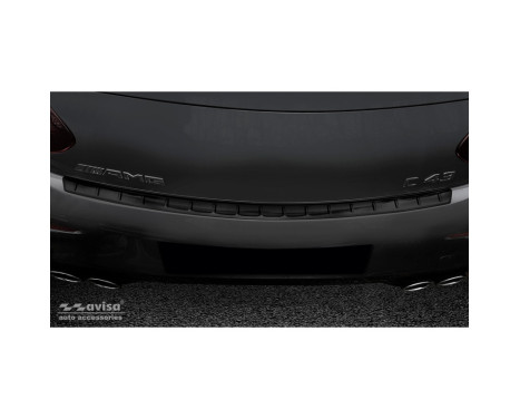 Black Stainless Steel Rear Bumper Protector suitable for Mercedes C-Class C205 Coupe AMG Facelift 2019- 'Ribs', Image 2