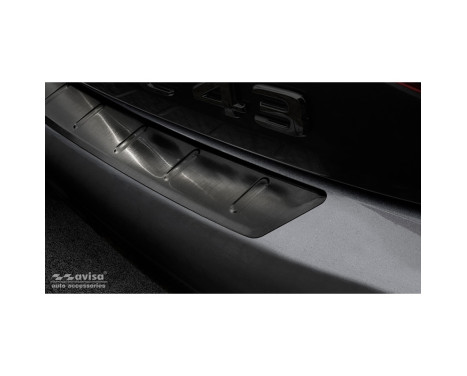 Black Stainless Steel Rear Bumper Protector suitable for Mercedes C-Class C205 Coupe AMG Facelift 2019- 'Ribs', Image 3