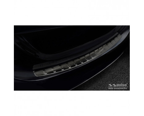 Black Stainless Steel Rear Bumper Protector suitable for Mercedes C-Class W205 Sedan 2014-2019 & 2019- 'Ribs'