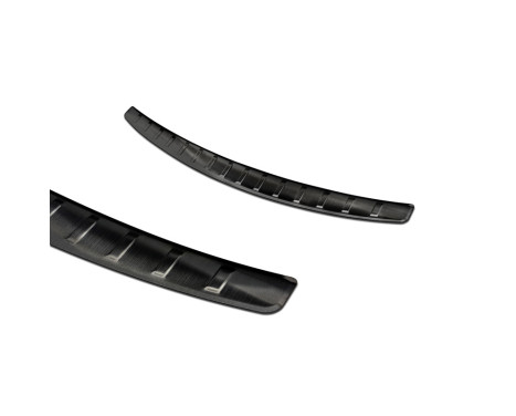 Black Stainless Steel Rear Bumper Protector suitable for Mercedes C-Class W205 Sedan 2014-2019 & 2019- 'Ribs', Image 4