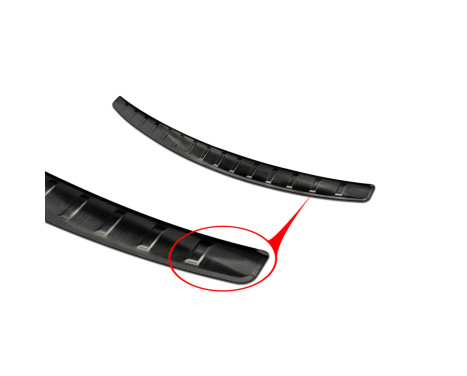 Black Stainless Steel Rear Bumper Protector suitable for Mercedes C-Class W205 Sedan 2014-2019 & 2019- 'Ribs', Image 5
