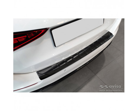 Black Stainless Steel Rear Bumper Protector suitable for Mercedes C-Class W206 Kombi 2021- 'Ribs'