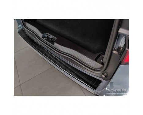 Black stainless steel rear bumper protector suitable for Mercedes Citan (W420) Box/Tourer 2021- 'Ribs', Image 6