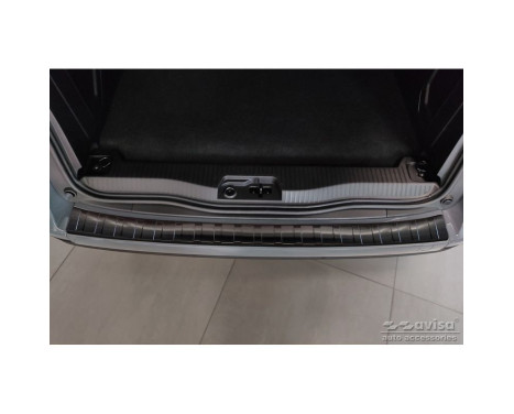 Black stainless steel rear bumper protector suitable for Mercedes Citan (W420) Box/Tourer 2021- 'Ribs', Image 4