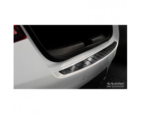 Black stainless steel rear bumper protector suitable for Mercedes CLA II (C118) 2019- 'Ribs'