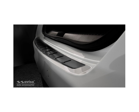 Black stainless steel rear bumper protector suitable for Mercedes CLA II (C118) 2019- 'Ribs', Image 3