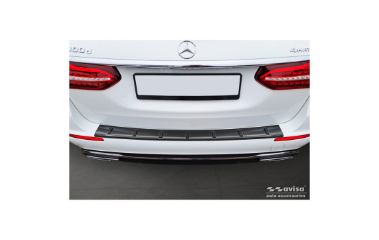 Black stainless steel rear bumper protector suitable for Mercedes E-Class Estate S213 2016-2023 (incl. E53 AMG), Image 2