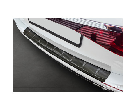 Black stainless steel rear bumper protector suitable for Mercedes E-Class (S214) Estate 2023- 'Ribs', Image 3