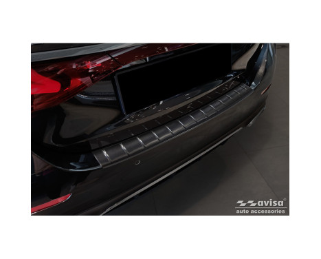 Black Stainless Steel Rear Bumper Protector suitable for Mercedes E-Class W214 Sedan 2023 - 'Ribs'