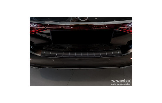 Black Stainless Steel Rear Bumper Protector suitable for Mercedes E-Class W214 Sedan 2023 - 'Ribs', Image 2