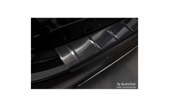 Black Stainless Steel Rear Bumper Protector suitable for Mercedes E-Class W214 Sedan 2023 - 'Ribs', Image 3